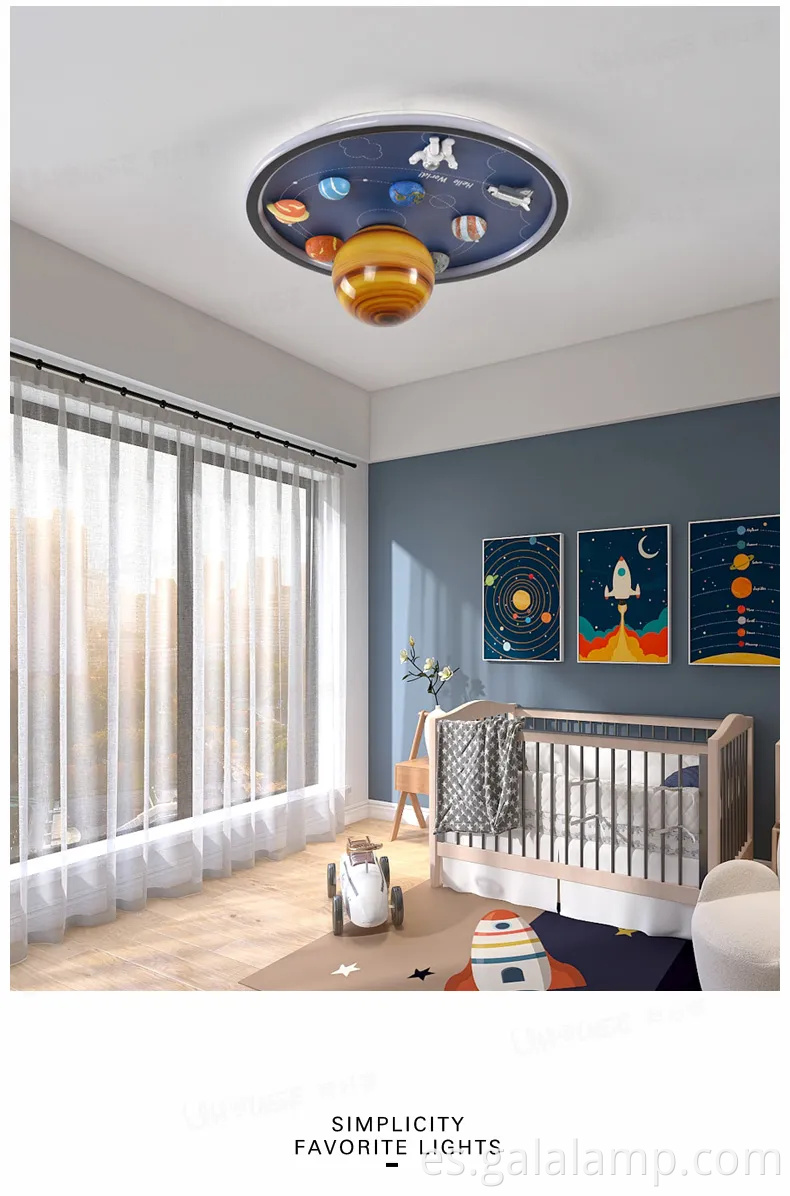 Lámpara de techo LED creativa de astronautas para niños de los niños